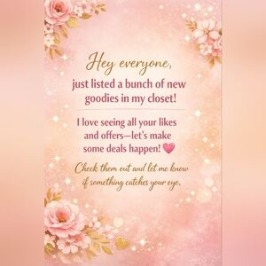 Just listed a ton of brand new items with tags. Come Shop My Closet!